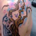 Shoulder Cat Tree tattoo by Yusuf Artik Tattoo Studio