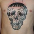Chest Skull tattoo by Into You Tattoo