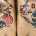 Old School Pig Roster tattoo by Front Line Tattoo
