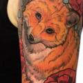 Arm Flower Fox tattoo by Black Star Studio