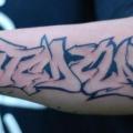 Arm Lettering tattoo by Black Star Studio