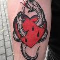 Snake Old School Heart tattoo by Black Star Studio