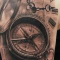 Shoulder Realistic Compass tattoo by Mumia Tattoo