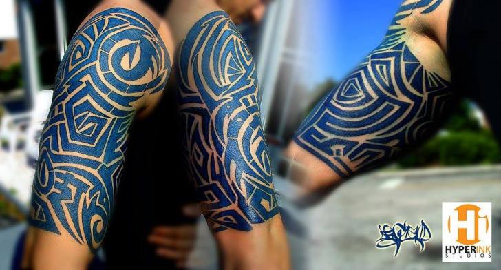 Shoulder Tribal Maori Tattoo by Hyperink Studios