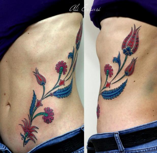 Flower Side Tattoo by Ali Ersari