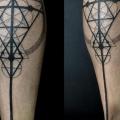 tatuaje Pierna Dotwork Abstracto por MXM