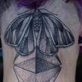 Neck Dotwork Moth tattoo by MXM