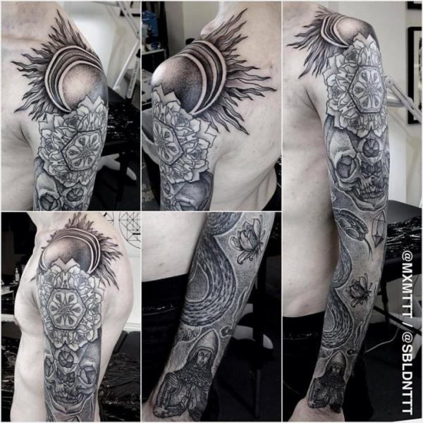 Tatuaż Dotwork Rękaw przez MXM