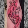 Arm Heart Lettering tattoo by Firefly Tattoo