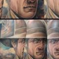 Shoulder Portrait Realistic Gun Hat tattoo by Firefly Tattoo
