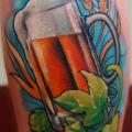 Arm Leaf Beer tattoo by Peter Tattooer