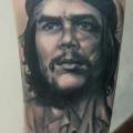 Arm Portrait Realistic Che Guevara tattoo by Peter Tattooer