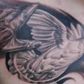 Realistic Chest Dove tattoo by Peter Tattooer