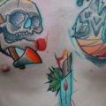 Brust Totenkopf Wolf Bauch Kerze tattoo von Rock n Roll