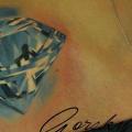 tatuaggio Spalla Realistici Diamante di Rock n Roll