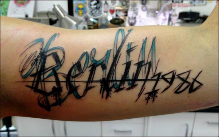 Arm Lettering Tattoo by Tattoo B52