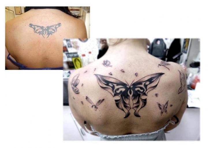 Rücken Schmetterling Tattoo von Tattoo B52