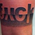 Leg Lettering Dotwork tattoo by Kreuzstich Tattoo