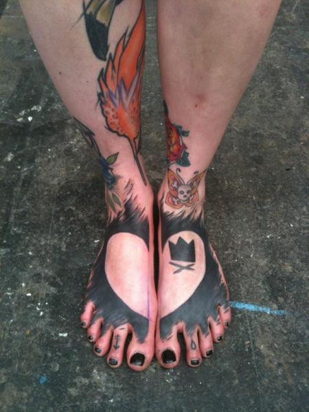 Foot Heart Tattoo by Mark Halbstark