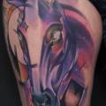 Fantasy Horse Thigh tattoo by Mark Halbstark