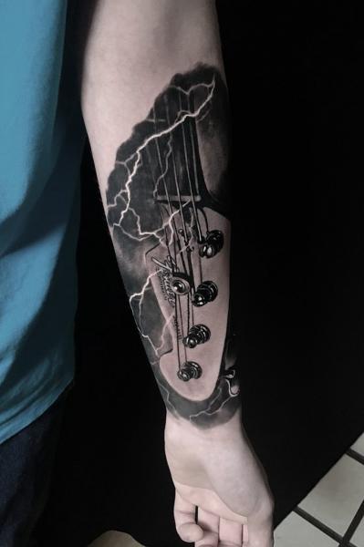 Guitar and singer temporary tattoo 9cm – Tattoo Sticker - Tattoo Kids