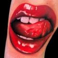 Arm Mouth Tongue tattoo by Endorfine Studio