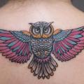 Back Neck Owl tattoo by Endorfine Studio
