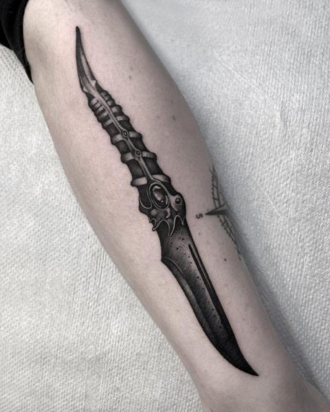 Arm Dagger Tattoo by Endorfine Studio