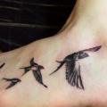 Realistic Swallow Foot tattoo by Endorfine Studio