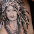 tatuaje Realista Lado Mujer Indio por Endorfine Studio