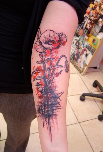 Tatuaje Brazo Flor por Xoïl