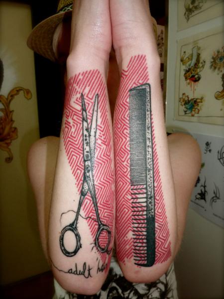 Arm Scissor Tattoo by Xoïl