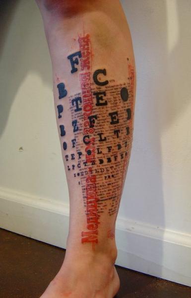 Tatuaje Ternero Letras por Xoïl