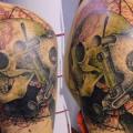 Shoulder Skull Tattoo Machine tattoo by Xoïl