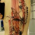 tatuaje Lado Mariposa Abstracto por Xoïl
