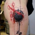 tatuaje Tijeras Corazon Lado Abstracto por Xoïl