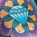New School Flower Diamond tattoo by Alex Strangler