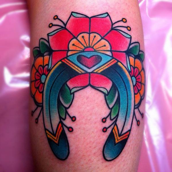 New School Horseshoe Tattoo by Alex Strangler