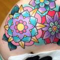 Shoulder New School Flower tattoo by Alex Strangler