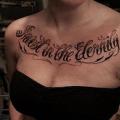 Lettering Breast Fonts tattoo by Løkka Tattoo Lounge