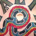 Schlangen Leuchtturm Bauch Fonts tattoo von Marc Nava