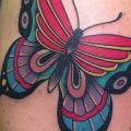 Shoulder New School Butterfly tattoo by Marc Nava