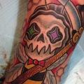 tatuaggio Old School Gamba Ape di Destroy Troy Tattoos
