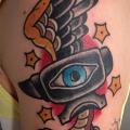 Shoulder Old School Anvil tattoo by Destroy Troy Tattoos