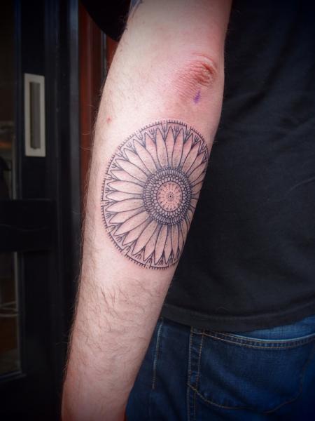 Arm Dotwork Geometric Tattoo by Papanatos Tattoos