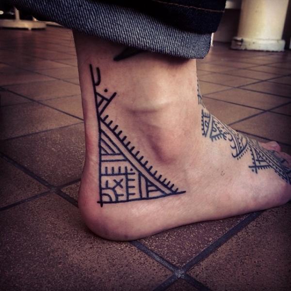 Foot Tribal Tattoo by Papanatos Tattoos