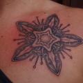 Shoulder Flower Dotwork tattoo by Papanatos Tattoos