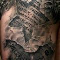 Shoulder Star Compass 3d tattoo by Mad-art Tattoo