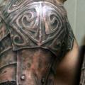 Shoulder Realistic Warrior 3d tattoo by Mad-art Tattoo