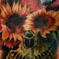 Blumen Totenkopf Schmetterling tattoo von Mad-art Tattoo